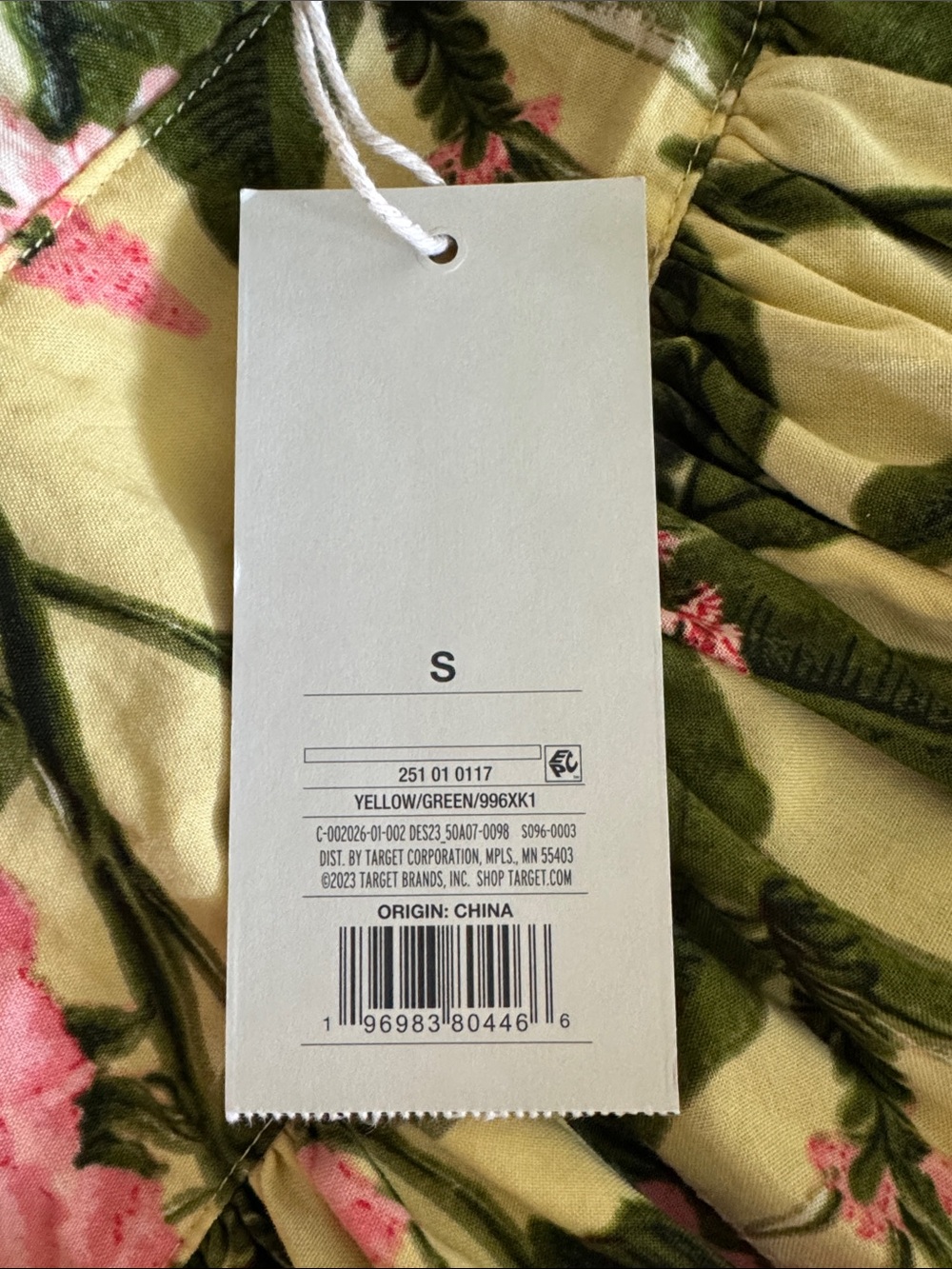 Target Agua Bendita Peony Botanical Print Jumpsuit Yellow Dark Olive Size Small - Picture 6 of 10